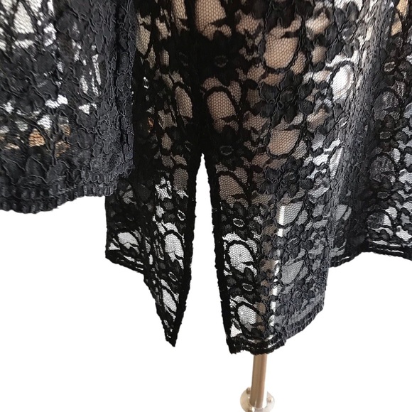 Susan Graver Sheer Lace Duster Jacket Black Size XL - Picture 4 of 12